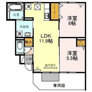 ヴァンドミール流田【1階】の間取り