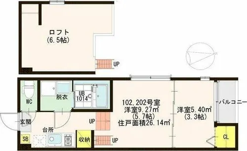 ハーモニーテラス内代町【1階】の間取り