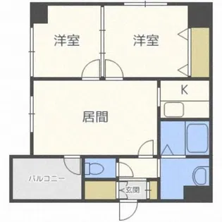グランメールツイン山鼻西館【9階】の間取り