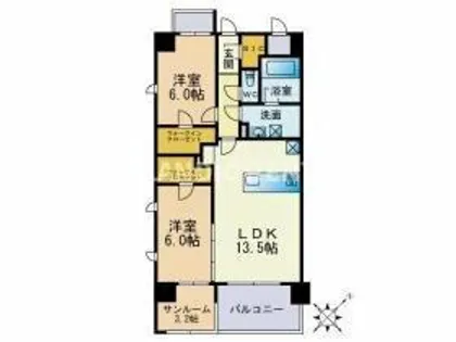 モンレーヴ博多駅南【2階】の間取り