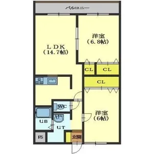 ピュアライフ空【402号室】の間取り