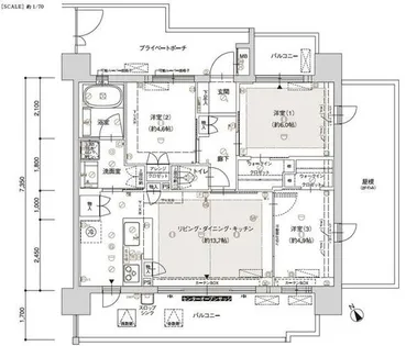 ブライム名古屋【2階】の間取り