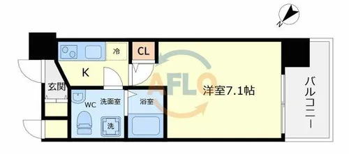 セレニテ阿波座ミラク【2階】の間取り