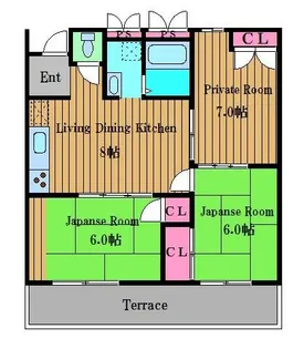 ヴィラ千代田【1階】の間取り