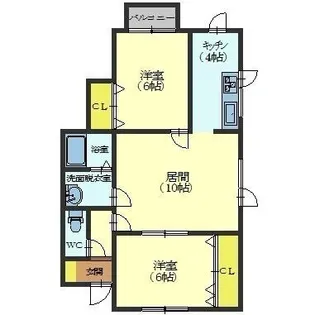 コスモレジデンス裕【2階】の間取り