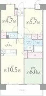 フラン・フォーレしらさぎ【5階】の間取り