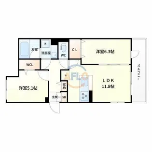D-residence東淀川【3階】の間取り