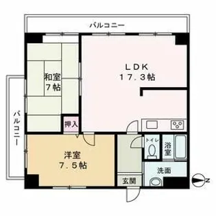 ハッピーライフ・フジ【407号室】の間取り