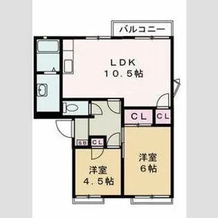 フレグランス北山【203号室】の間取り