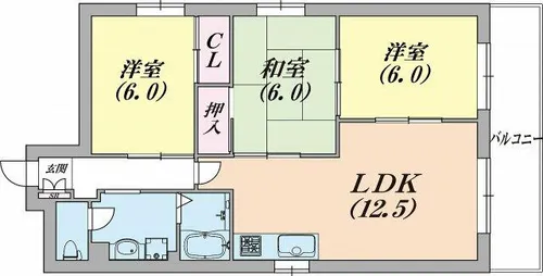 兵庫県神戸市長田区蓮宮通4丁目【マンション】の間取り