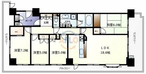 リバーガーデンこのはな【12階】の間取り