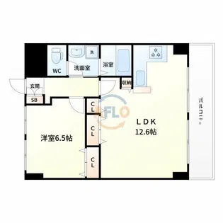 松籟マンション【6階】の間取り