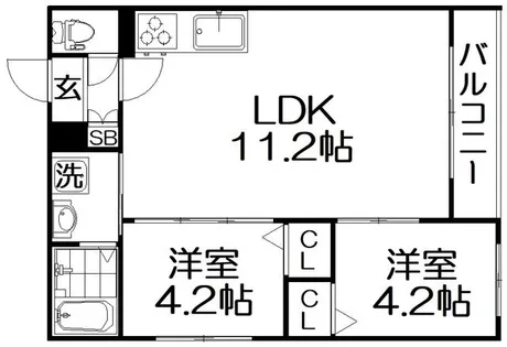 Tio寝屋川市駅【2階】の間取り