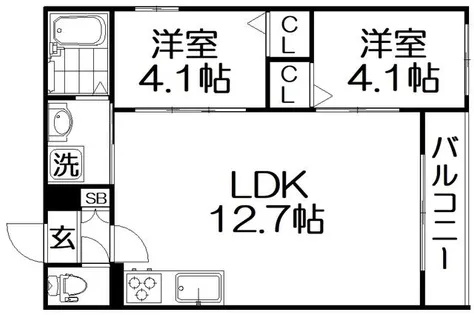 Tio寝屋川市駅【2階】の間取り