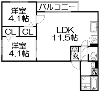 Tio寝屋川市駅【2階】の間取り