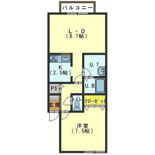 プランドール石川【203号室】の間取り