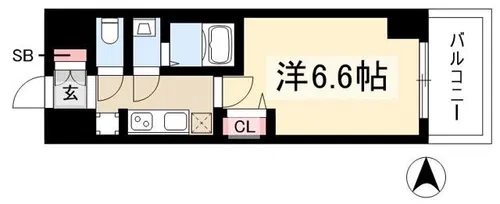 プレサンス大須観音ビザリア【1302号室】の間取り