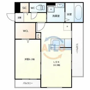 ゴールドローレライ【1階】の間取り