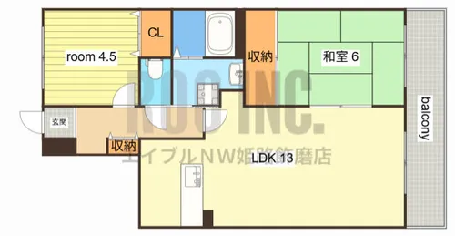 ハピネス北条【302号室】の間取り
