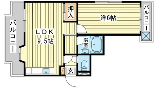 サンライズ伊伝居【401号室】の間取り