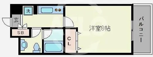 ディオレクレスト東心斎橋【3階】の間取り