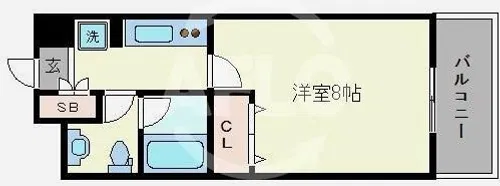 ディオレクレスト東心斎橋【3階】の間取り