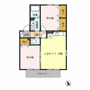 ロイヤルパーク 弐番館【2階】の間取り