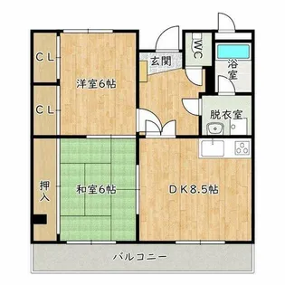 大阪府松原市新堂2丁目【マンション】の間取り