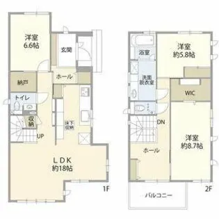 愛知県春日井市松本町【一戸建】の間取り