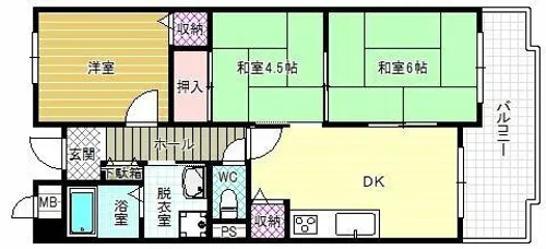 バルカン富田林【8階】の間取り