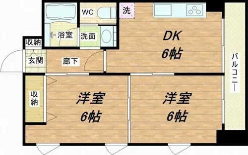 上六青山ハイツ【8階】の間取り
