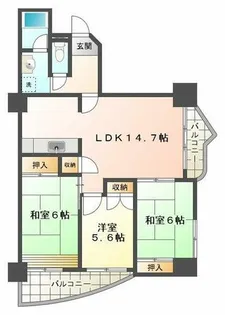 シティハイツ舞子【7階】の間取り