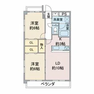 レージュ桔梗平【3階】の間取り