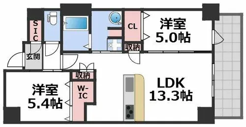 スプランディッド都島【7階】の間取り