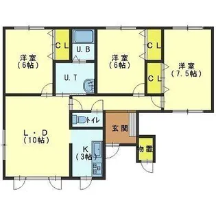 パディーブ亀田本町【2F号室】の間取り