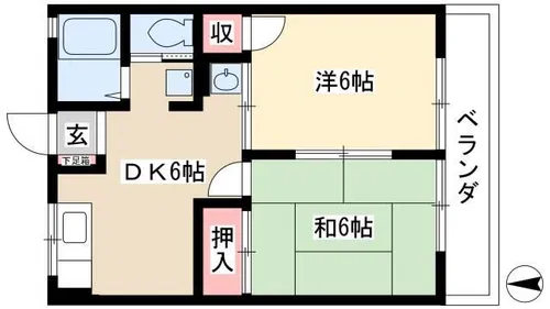 エクセレント A棟【2階】の間取り