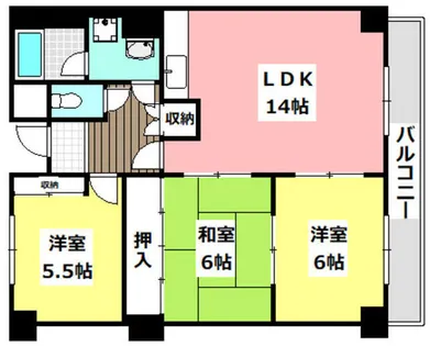 ファミール若園【605号室】の間取り