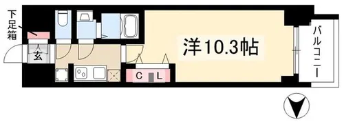 プレサンス丸の内リラティ【9階】の間取り