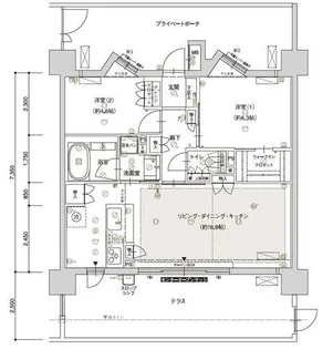 ブライム名古屋【1階】の間取り