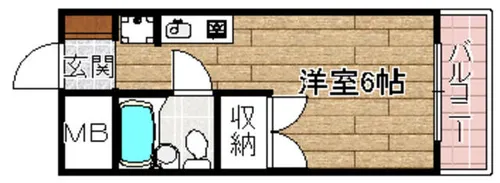 コスミティ高槻【406号室】の間取り