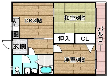 ロイヤル暁【402号室】の間取り