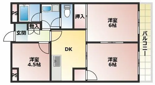 ラ・メゾンエスポワール【1階】の間取り