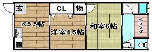 ハイバレーコーポ【102号室】の間取り