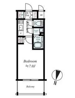 エスリード難波ザ・ゲート【13階】の間取り
