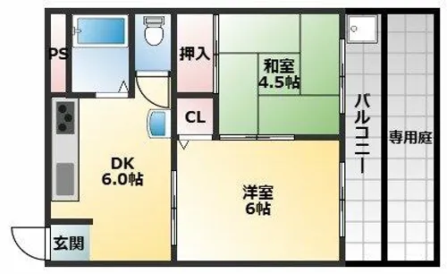 ロイヤル池田【1階】の間取り