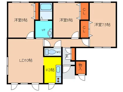 パディーブ亀田本町【2号室】の間取り