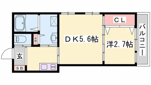 コティ網干【103号室】の間取り