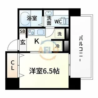 オリエンタル江坂【13階】の間取り