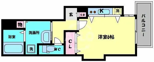 玉造レカンⅥ【4階】の間取り