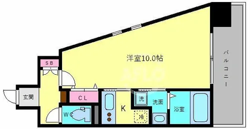 クレアートクラウン天王寺【9階】の間取り